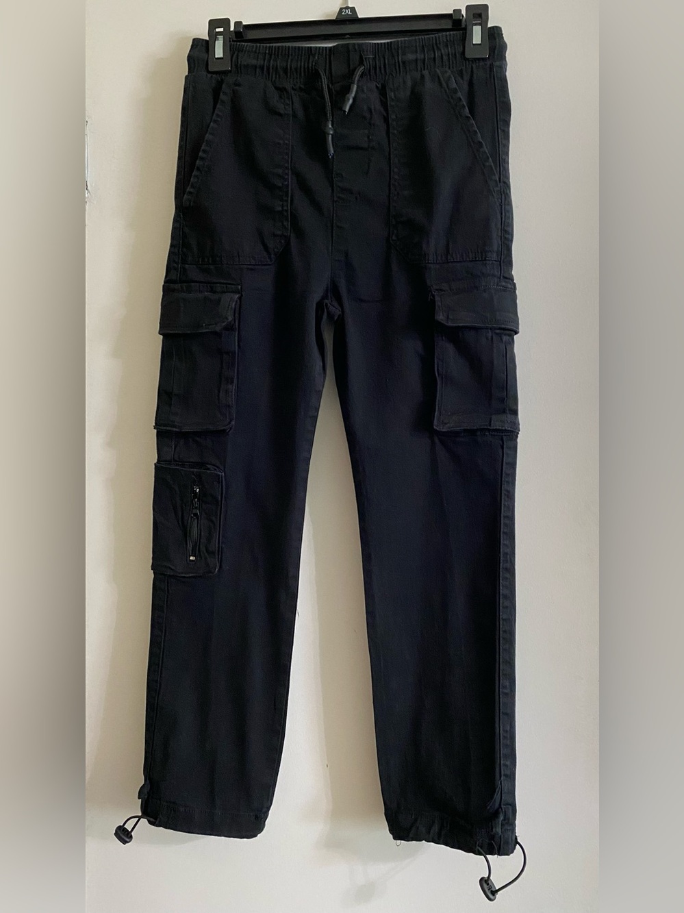 Michael Strahan Men's Black Cargo Jogger Pants - Elastic Waist - Picture 1 of 13